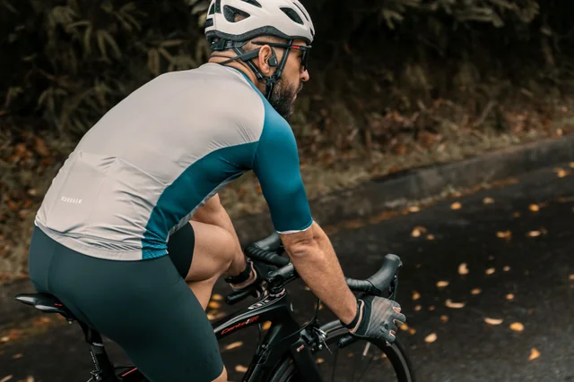 Cyclist riding a road bike